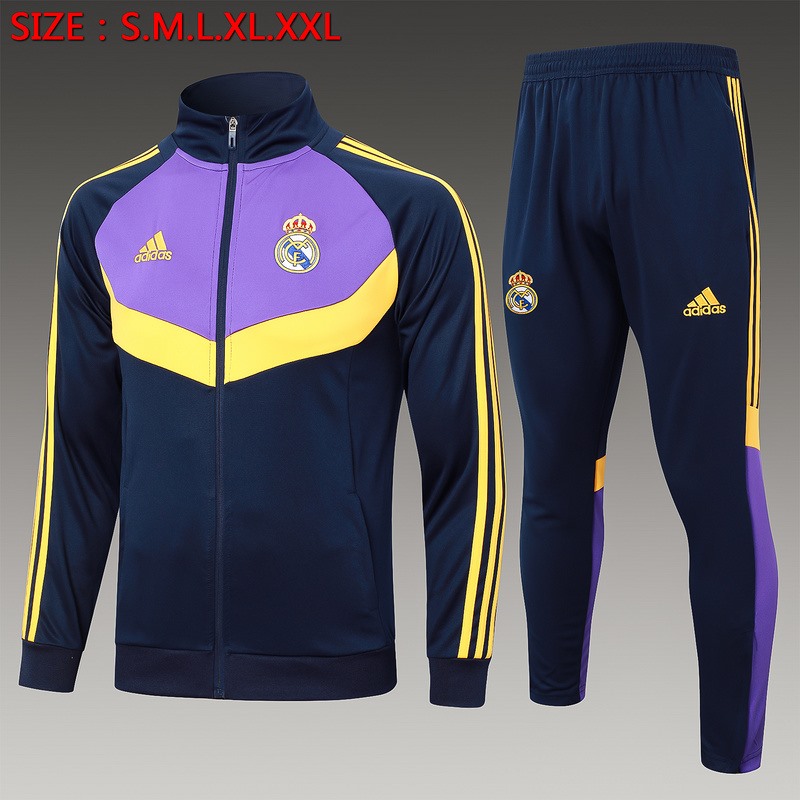 2024/25 Real Madrid Purple Black Jacket Training Suit Set Football Team Shirt Sports Fashion