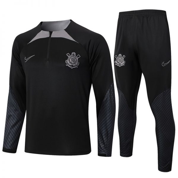 24/25 Corinthians Black Long-sleeved half-pull training kit Football team kit