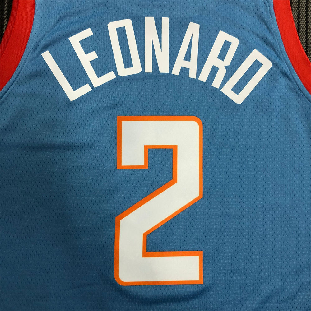 NBA Los Angeles Clippers Round Neck Blue Jersey LEONARD#2 S-XXL