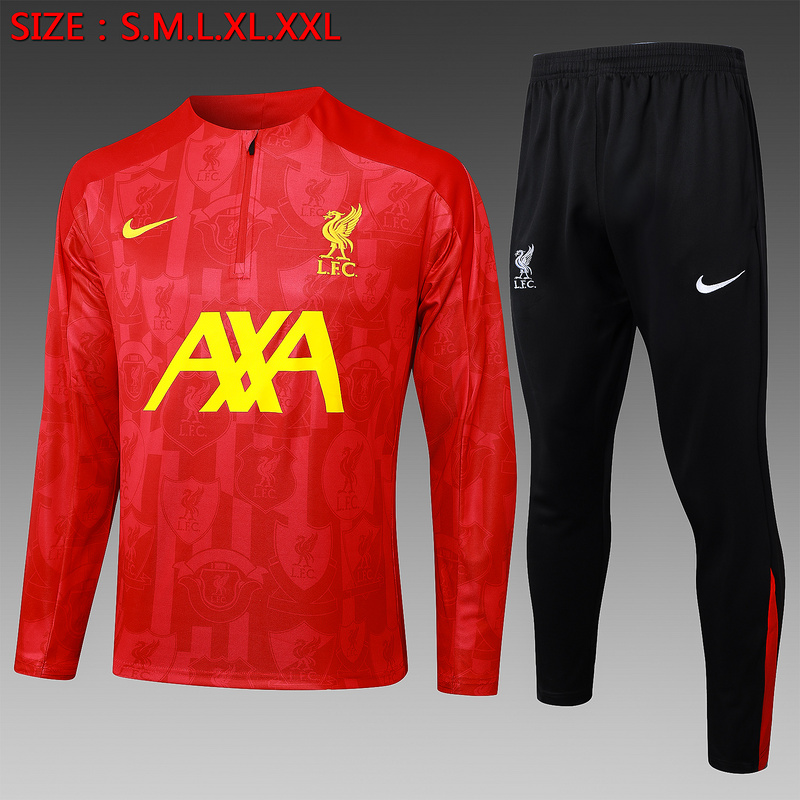 24/25 Liverpool Red Long-sleeved half-pull training kit Football team kit