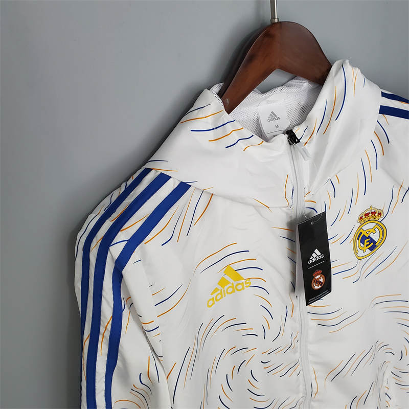 21/22 Windbreaker Real Madrid White Sport Unifom jersey Sport Unifom