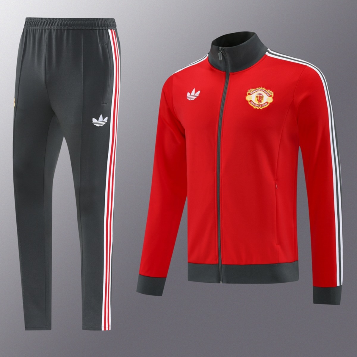 2025 Manchester United Red Jacket Training Suit Set Football Team Shirt Sports Fashion