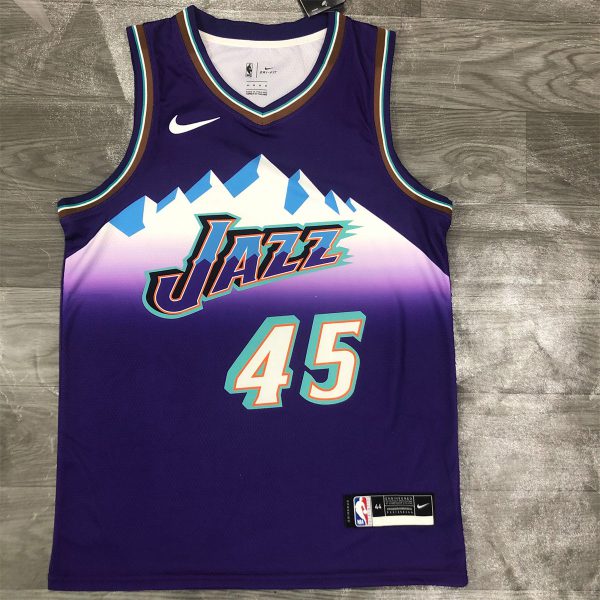 NBA Utah Jazz V-Neck Purple Jersey MITCHELL#45 S-XXL