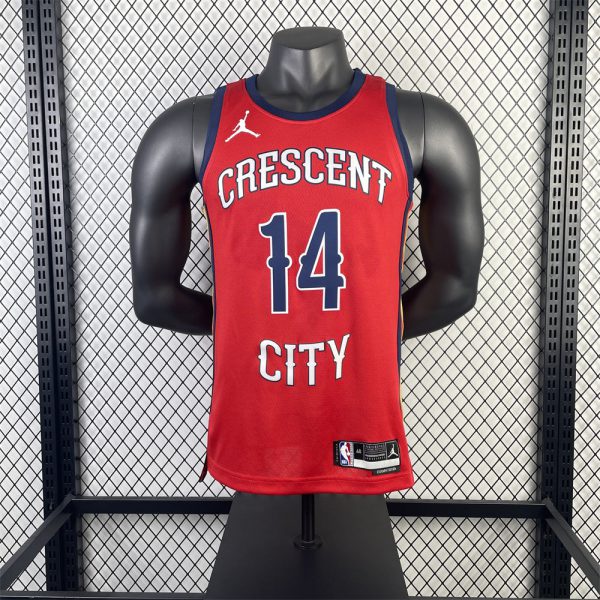 NBA New Orleans Pelicans Round Neck Red jersey INGRAM#14 S-XXL