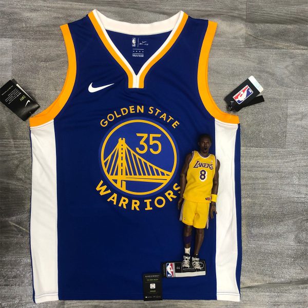 NBA Golden State Warriors V neck Blue Jersey DURANT#35 S-XXL