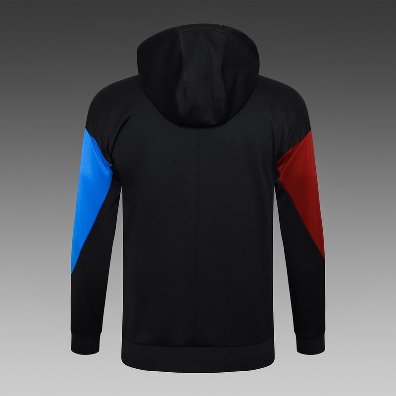 2024 Barcelona Black Hoodie Jacket Kit Set Football Team Shirt Sports Fashion