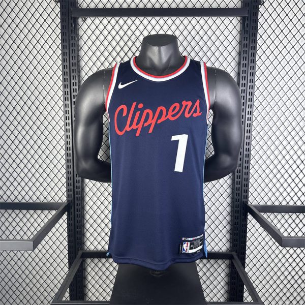 NBA Los Angeles Clippers 24/25 Round Neck dark blue Jersey HARDEN#1 S-XXL
