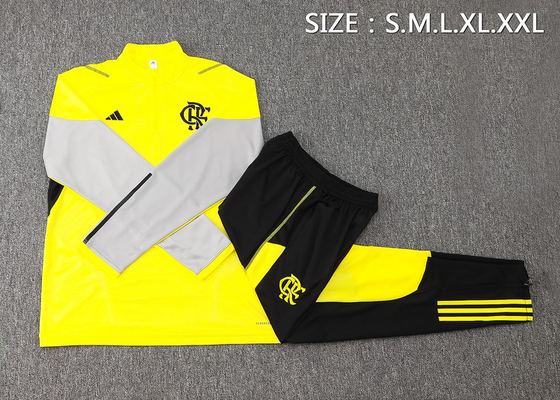 24/25 Flamengo Yellow Long-sleeved half-pull training kit Football team kit