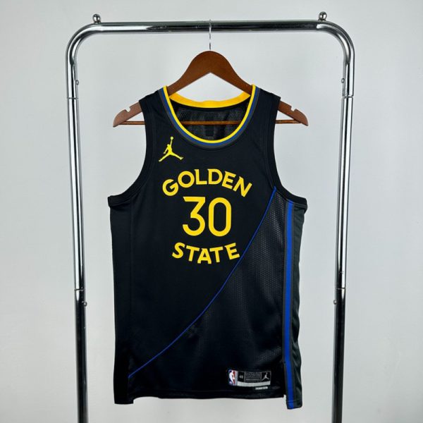 NBA 2025 Golden State Warriors Round Neck JORDAN Edition Black Jersey CURRY#30 S-XXL