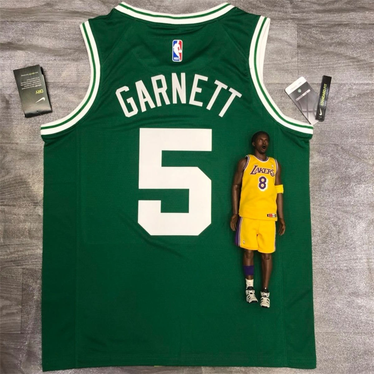 NBA Boston Celtics round neck Retro Green Jersey Garnrtt#5 S-XXL
