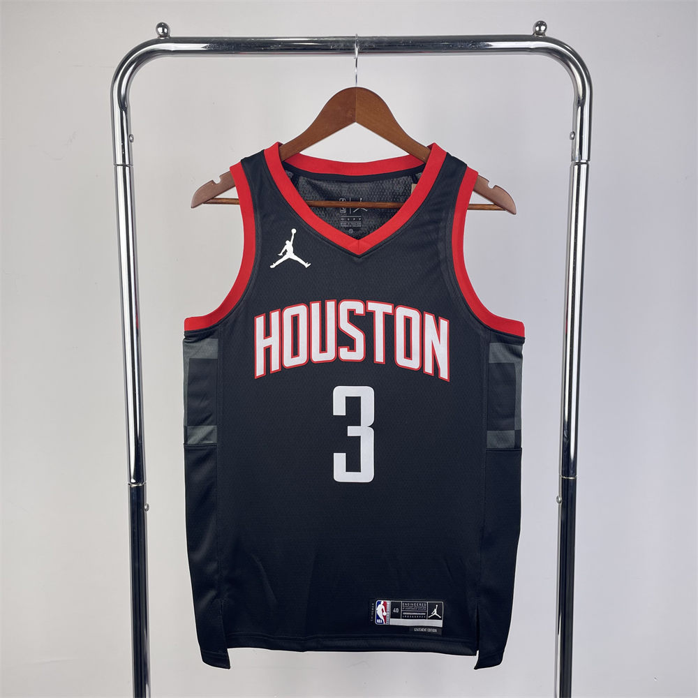 NBA Houston Rockets 2024 V-Neck Balck Jersey PORTER JR.#3 S-XXL