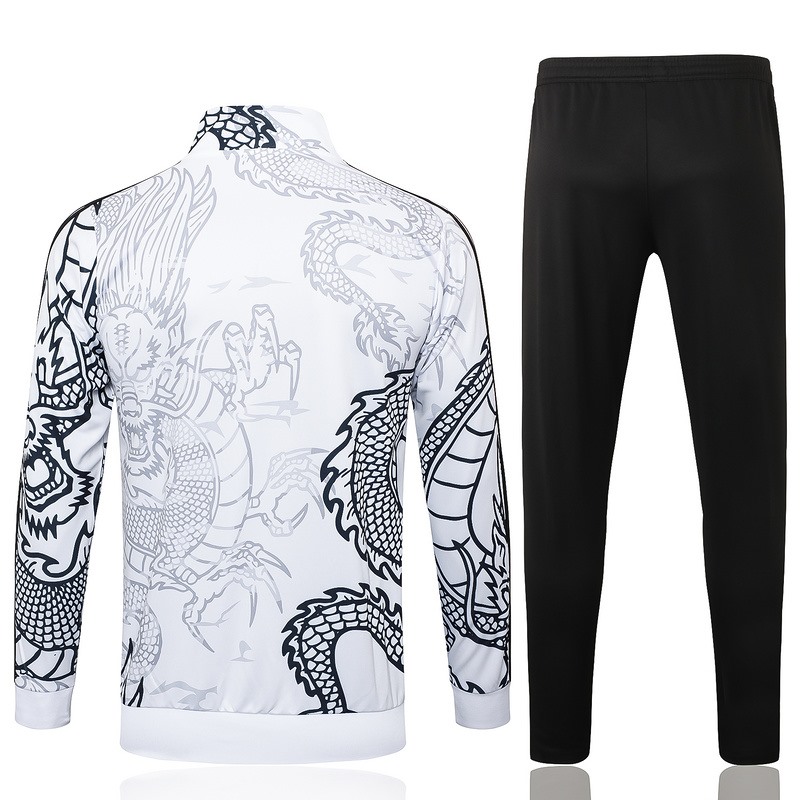 2024 Real Madrid White Jacket Training Suit Set Football Team Shirt Sports Fashion