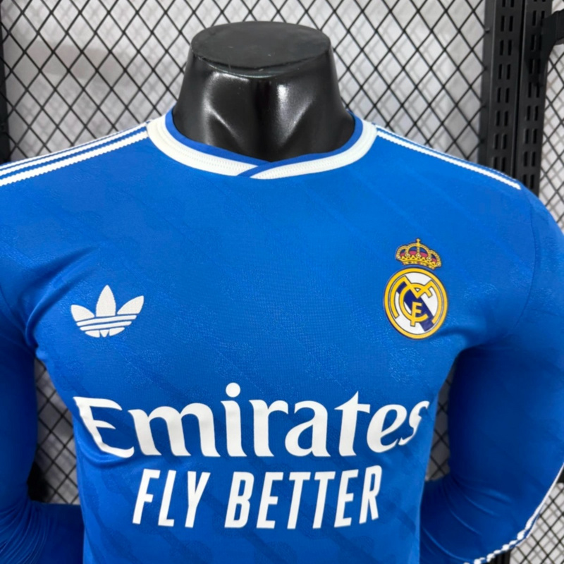 2025/26 Real Madrid Second Away Long Sleeve Jersey Player Version