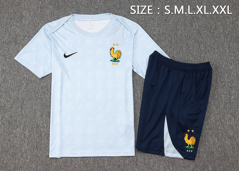 24/25 France light blue Training Set Shirt and Shorts