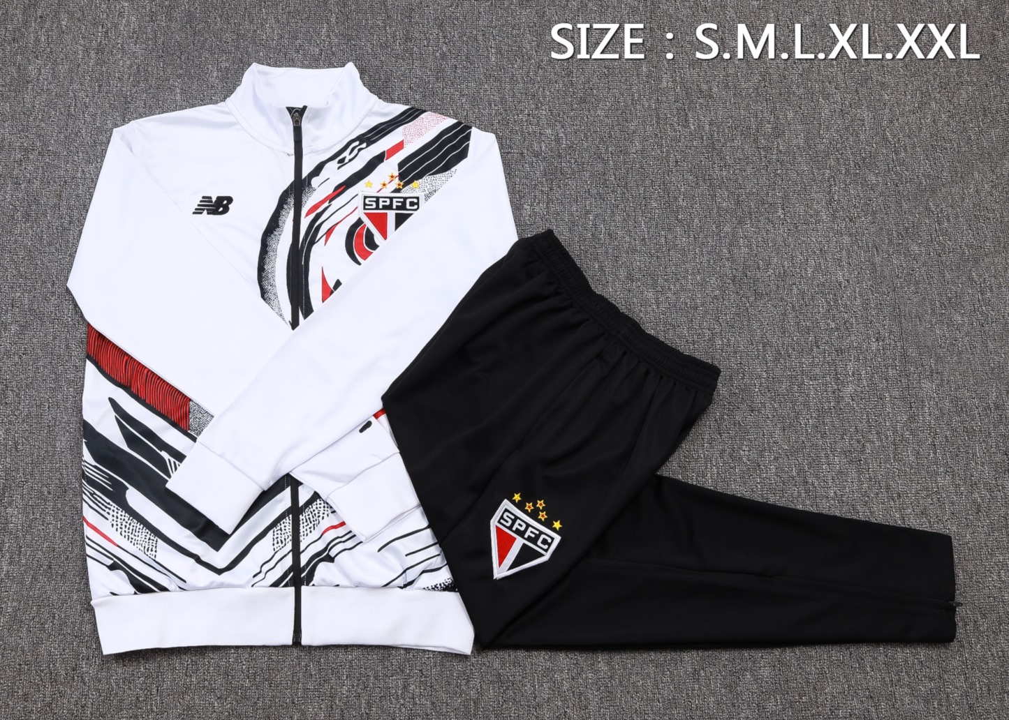 2025/26 Sao Paulo white Jacket Training Suit Set Football Team Shirt Sports Fashion