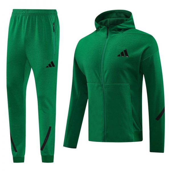 2024 Adidas Green Hoodie Jacket Kit Set Football Team Shirt Sports Fashion