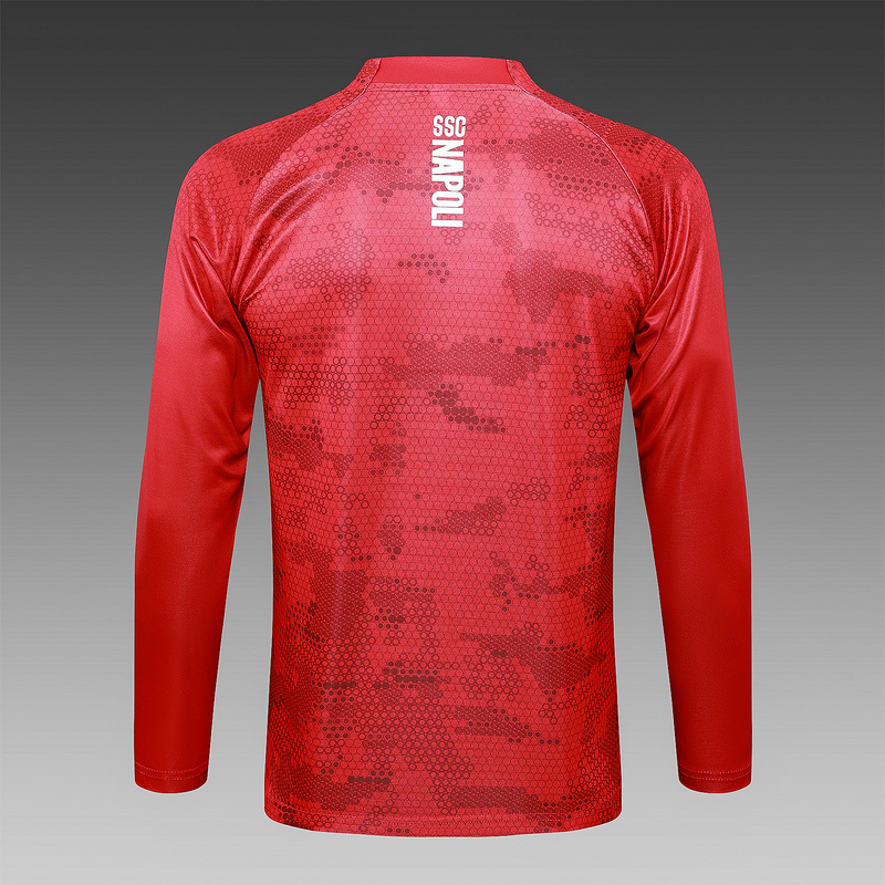 24/25 Naples Red Long-sleeved half-pull training kit Football team kit
