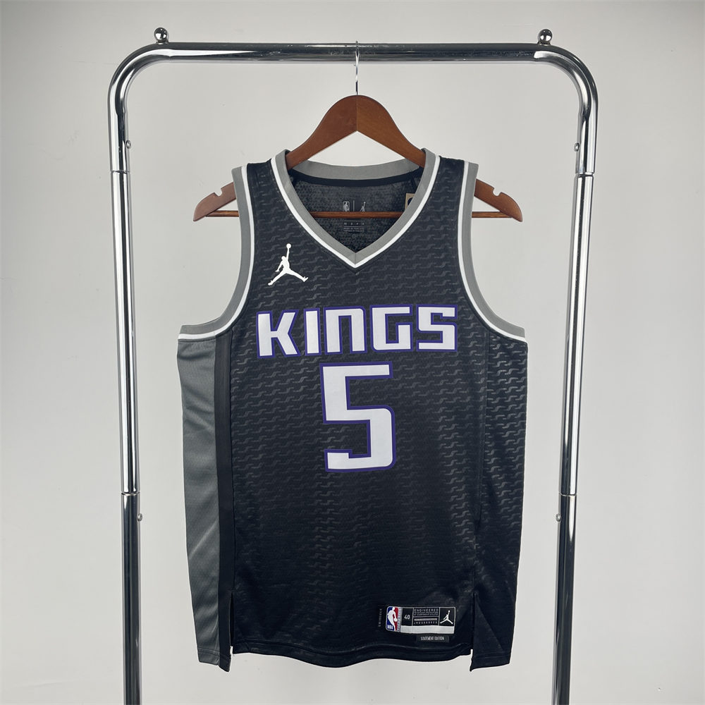NBA Scaramento Kings V-Neck Black jersey FOX#5 S-XXL