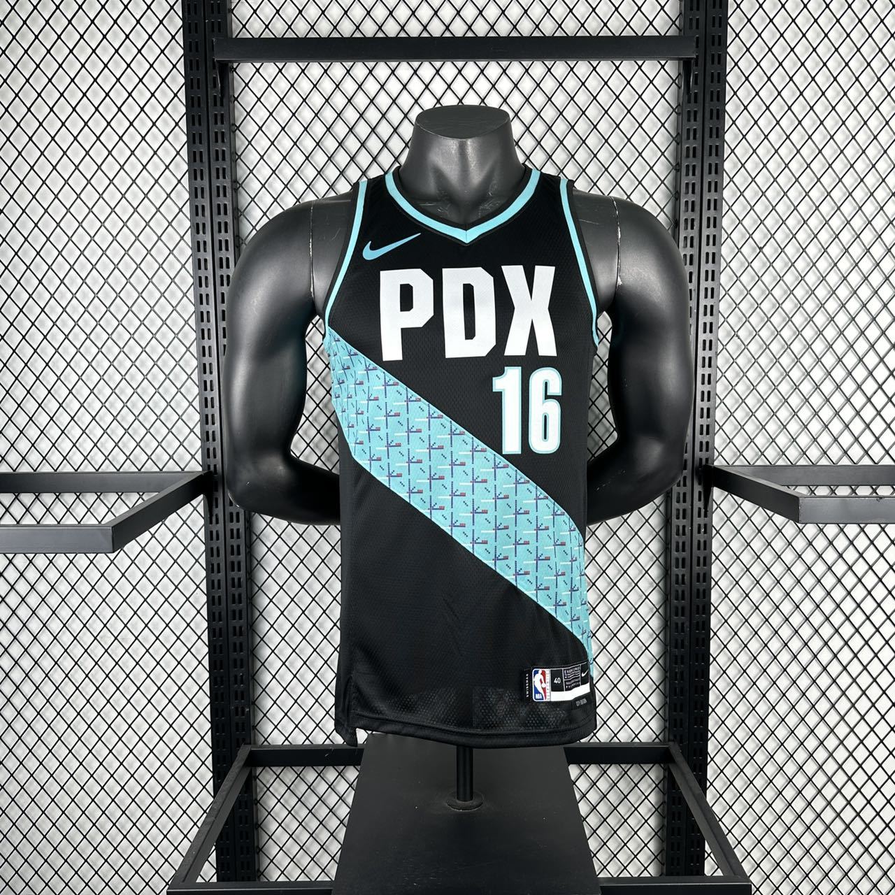 NBA Portland Trail Blazers V-Neck City Edition Black Jersey YANG#16 S-XXL