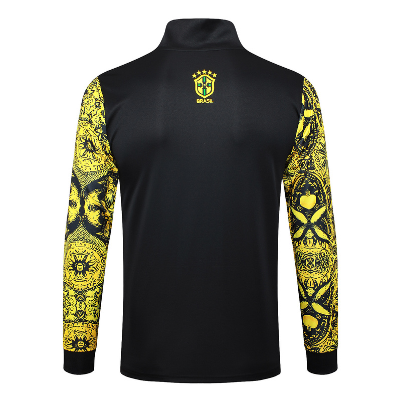 2024/25 Brazil Yellow Jacket Training Suit Set Football Team Shirt Sports Fashion