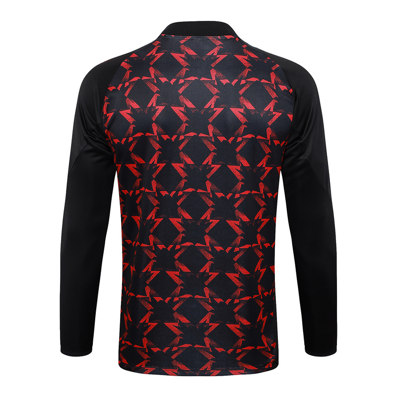 24/25 Manchester United Black red Long-sleeved half-pull training kit Football team kit