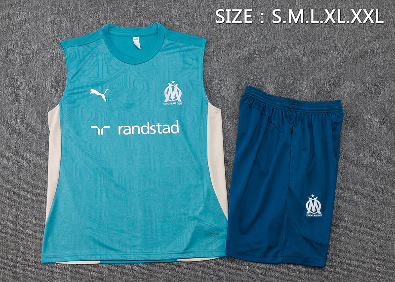 24/25 Marseilles Blue Training Set Shirt and Shorts