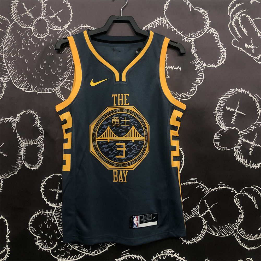 NBA Golden State Warriors V-Neck Black Jersey S-XXL