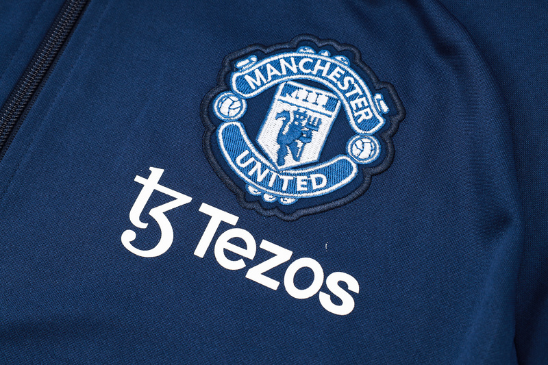 2024/25 Manchester United Royal blue Jacket Training Suit Set Football Team Shirt Sports Fashion