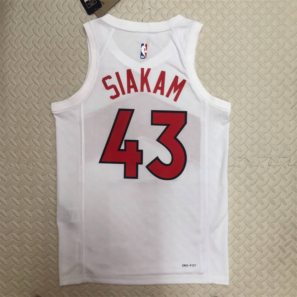 NBA Toronto Raptors V-Neck White Jersey SIAKAM#43 S-XXL