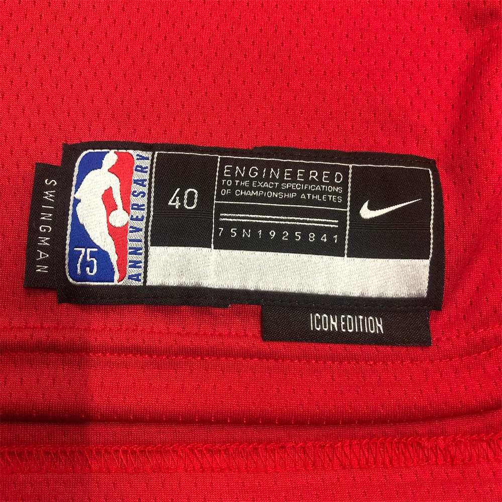 NBA Chicago Bulls Round Neck Red 75th anniversaryJersey RODMAN#91 S-XXL
