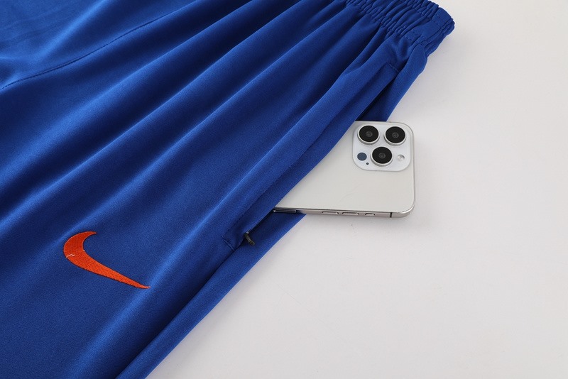2024 Netherlands Blue Long-sleeved half-pull training kit Football team kit