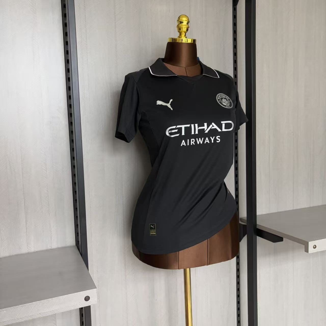 Women's 2025/26 Manchester City Away Black Jersey Fan Version