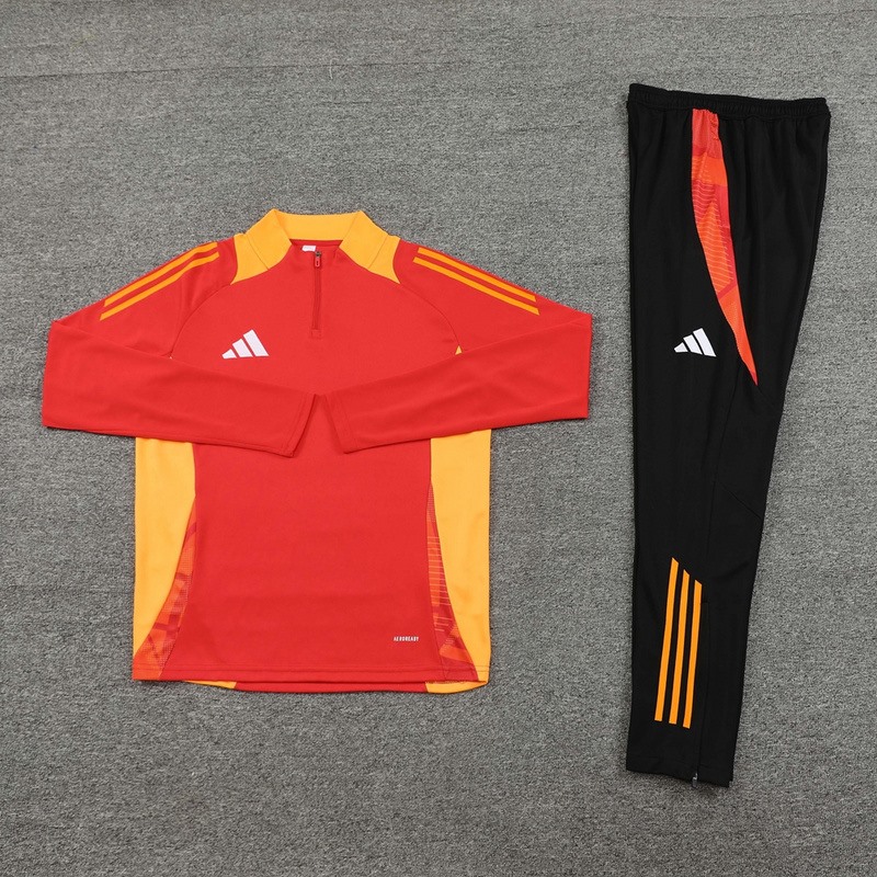 2024 Adidas Red Long-sleeved half-pull training kit Football team kit