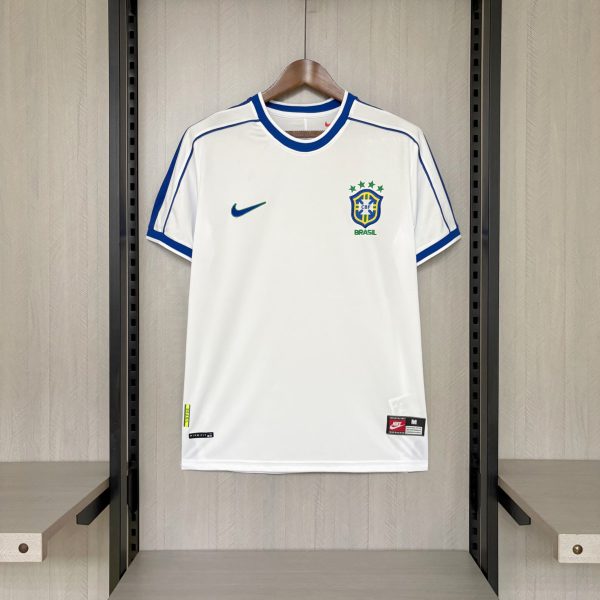 Retro Brazil 1998 White Jersey Fan Version