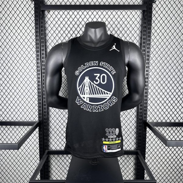 NBA Golden State Warriors Round Neck Honor Edition Black Jersey CURRY#30 S-XXL