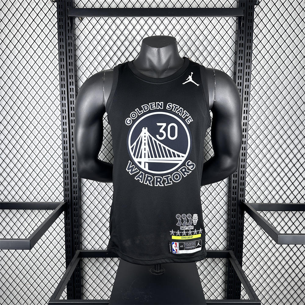 NBA Golden State Warriors Round Neck Honor Edition Black Jersey CURRY#30 S-XXL