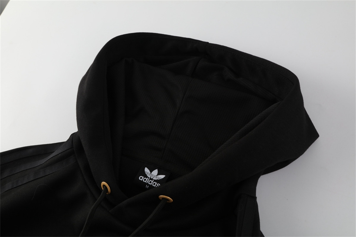 2025 Adidas Black Hoodie Jacket Kit Set Football Team Shirt Sports Fashion