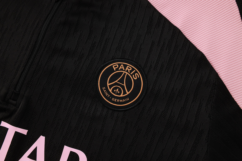24/25 Paris Black Long-sleeved half-pull training kit Football team kit
