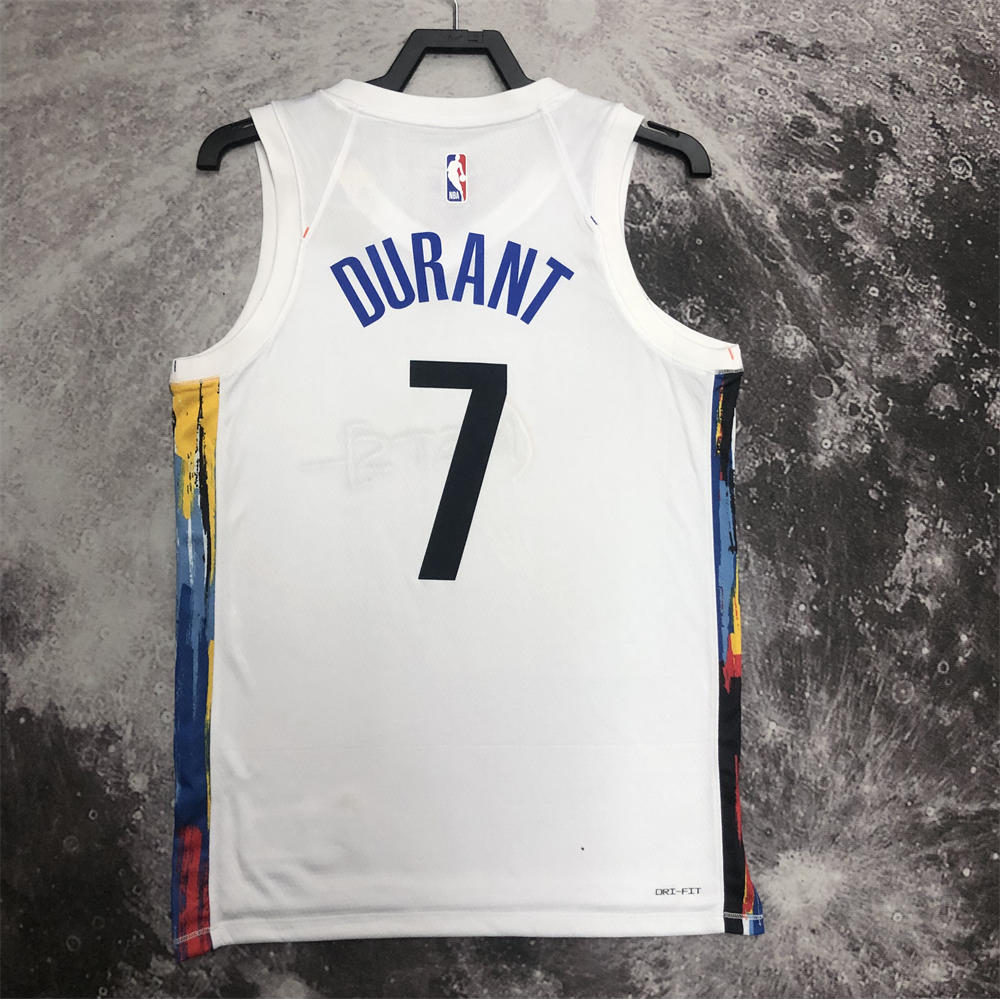 NBA Brooklyn Nets V-Neck White Jersey DURANT#7 S-XXL
