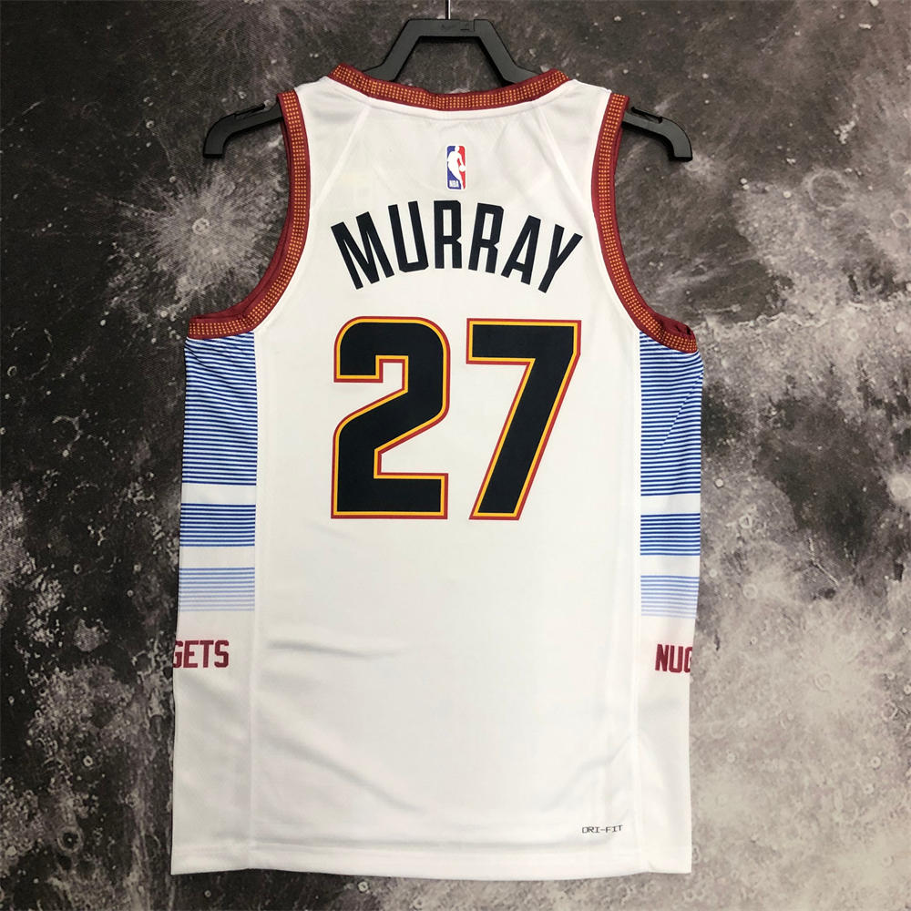 NBA Denver Nuggets Round Neck White jersey MURRAY#27 S-XXL