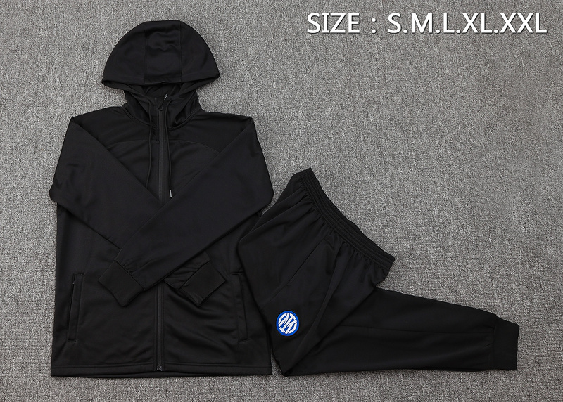 2024/25 Inter Milan Beige black Hoodie Jacket Kit Set Football Team Shirt Sports Fashion