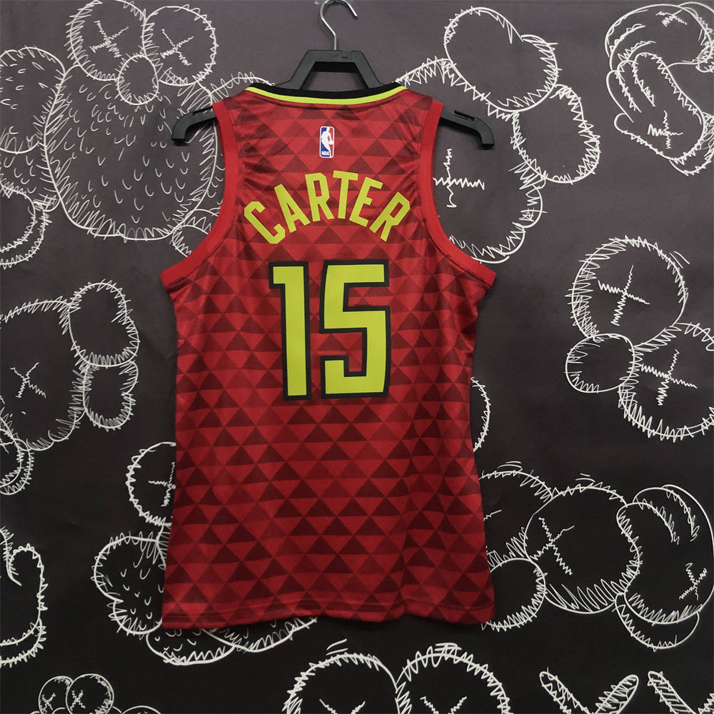 NBA Altanta Hawks V-Neck Red Jersey CARTER#15 S-XXL