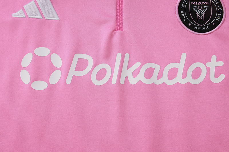202526 Miami Pink Long-sleeved half-pull training kit Football team kit