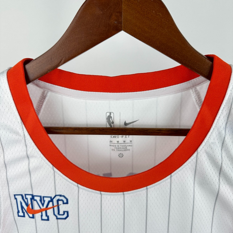 NBA New York Knicks 24/25 City Edition Round Neck White jersey CLARKSON#00 S-XXL
