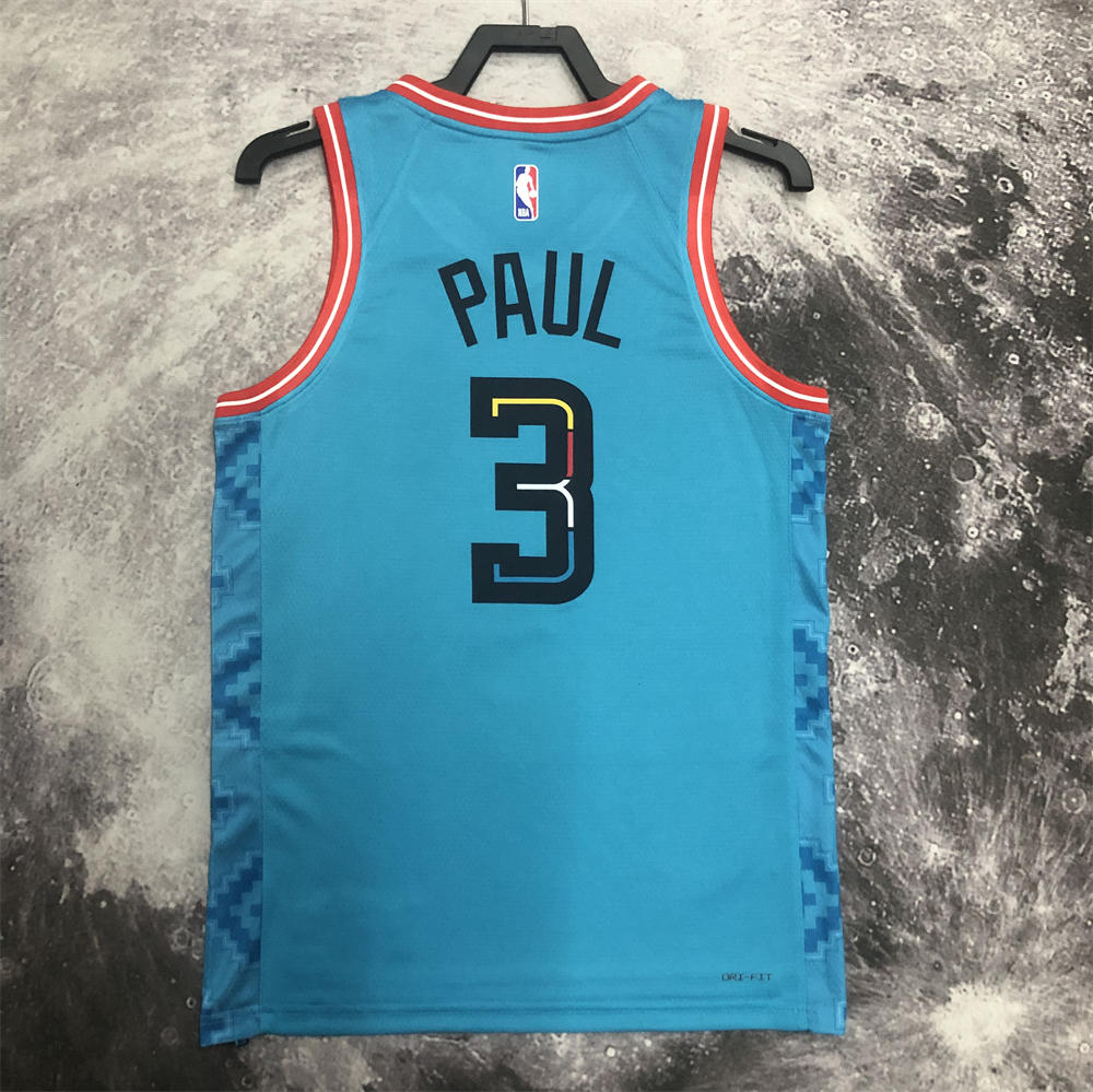 NBA Phoenix Suns V-Neck City Edition Blue jersey PAUL#3 S-XXL