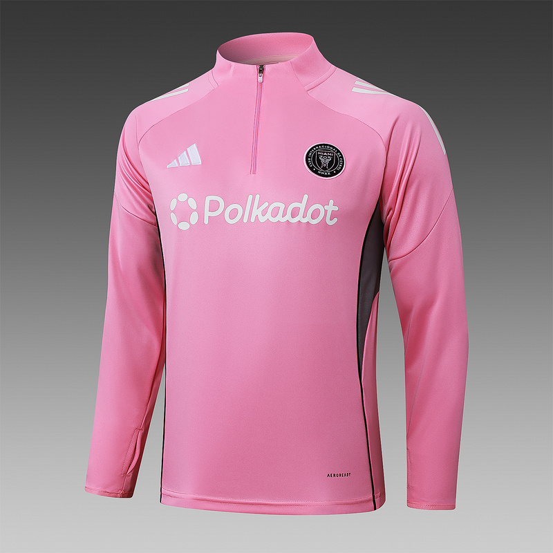 202526 Miami Pink Long-sleeved half-pull training kit Football team kit