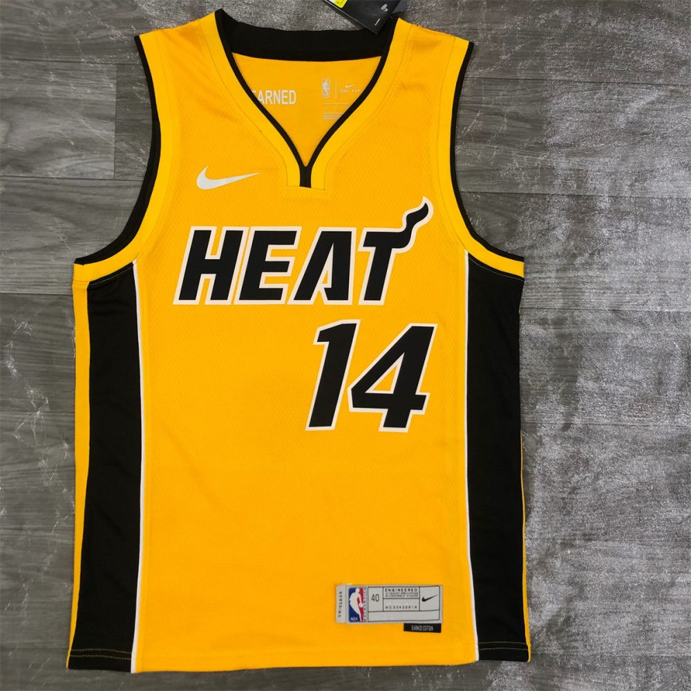 NBA Miami Hearts V-Neck Yellow Jersey HERRO#14 S-XXL