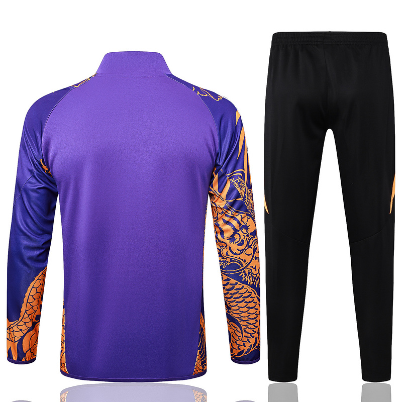 2024/25 Real Madrid Purple Jacket Training Suit Set Football Team Shirt Sports Fashion