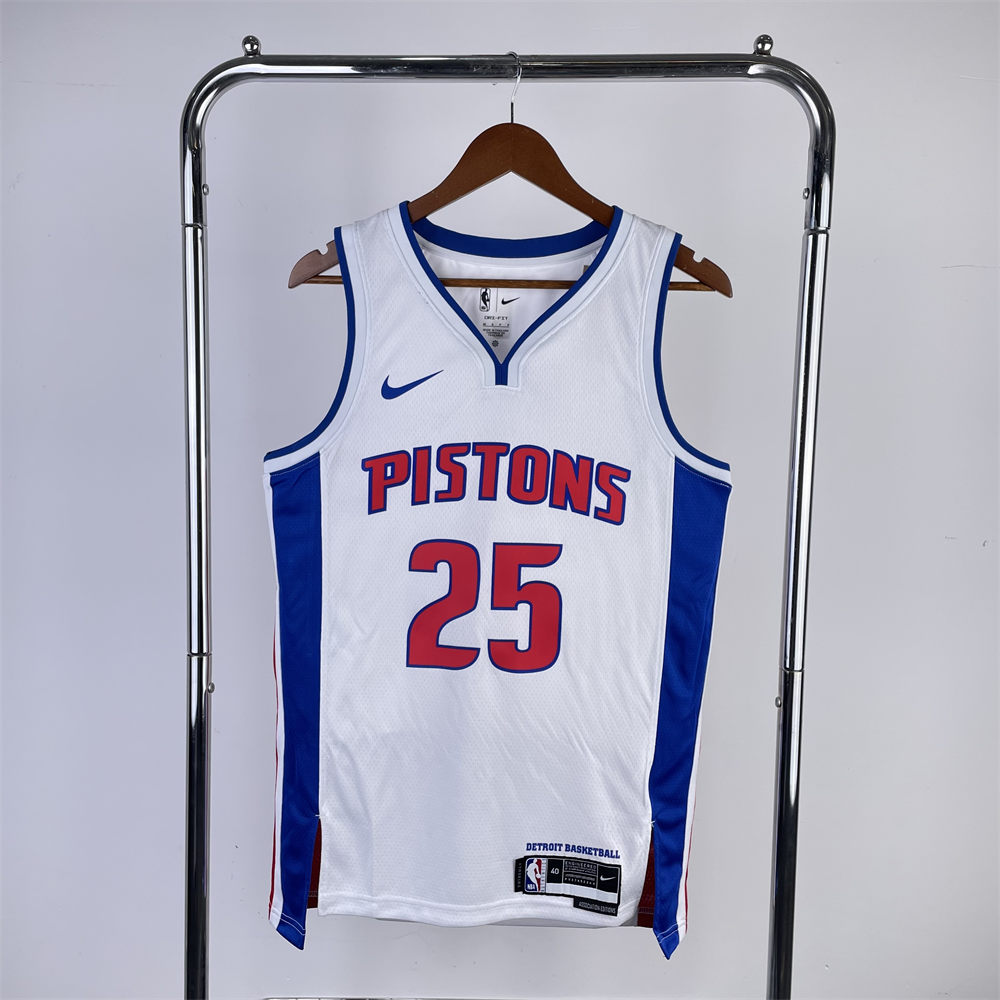 NBA Detroit Pistons 2024 ROSE#25 Swingman White Jersey S-XXL