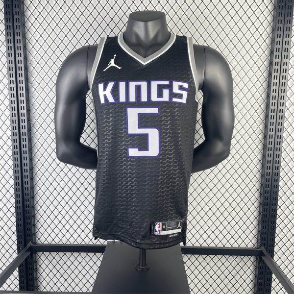 NBA Scaramento Kings V-Neck Black jersey FOX#5 S-XXL